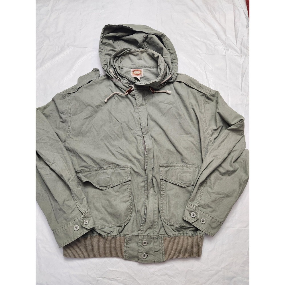 Vintage Banana Republic Jacket Mens‎ Large Green Hooded Canvas Military Field